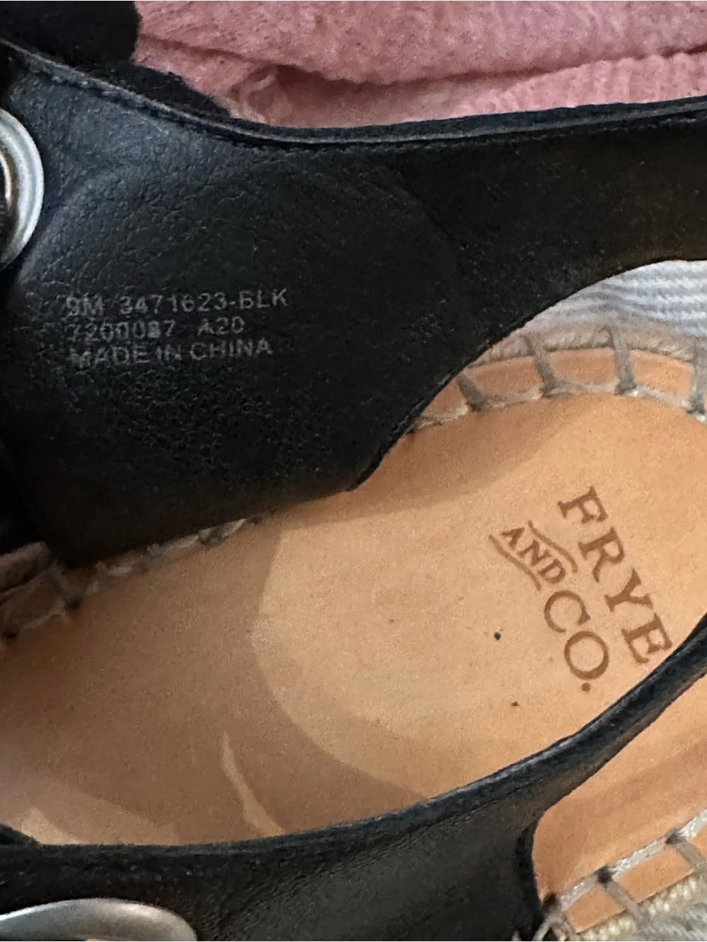 Frye Black Espadrille Platform Sandals - Size 9
